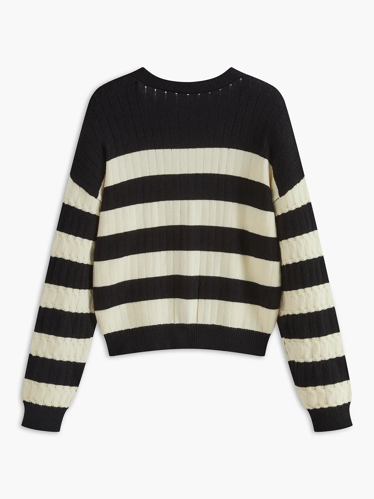 V-Neck Striped Oversized Cardigan sold by COMMENSE product image thumbnail 2