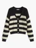 V-Neck Striped Oversized Cardigan sold by COMMENSE