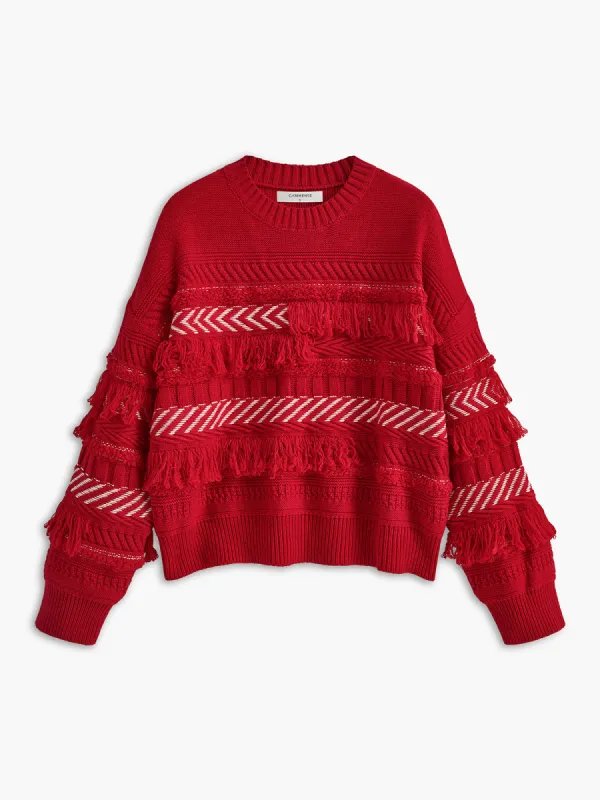 Boheme Wool-Blend Tassel Sweater sold by COMMENSE