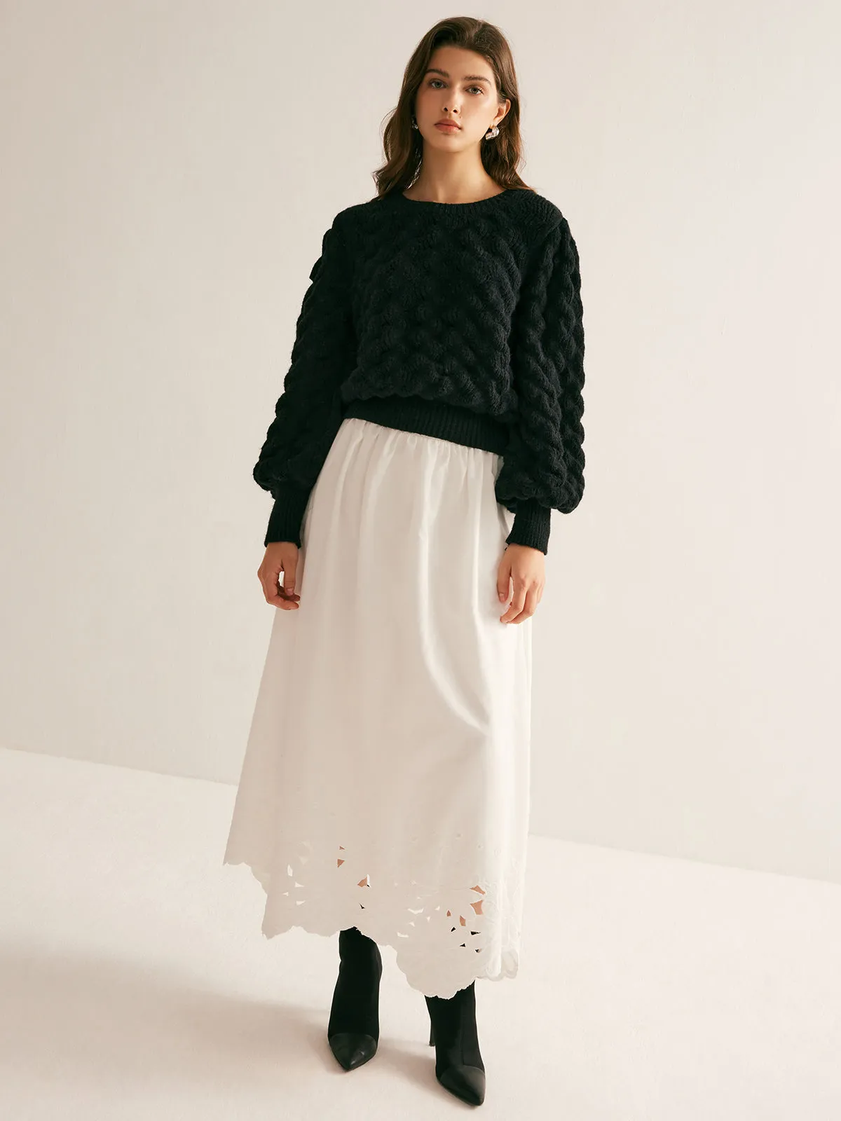 Cotton Blends Burn Flowers Skirt sold by COMMENSE product image thumbnail 3