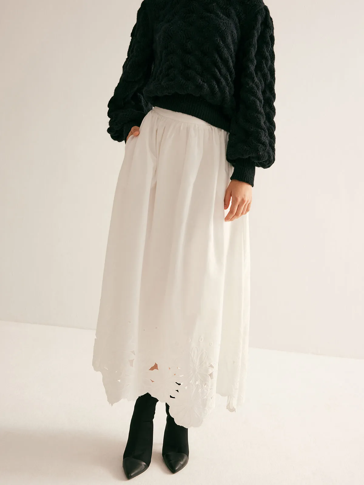 Cotton Blends Burn Flowers Skirt sold by COMMENSE