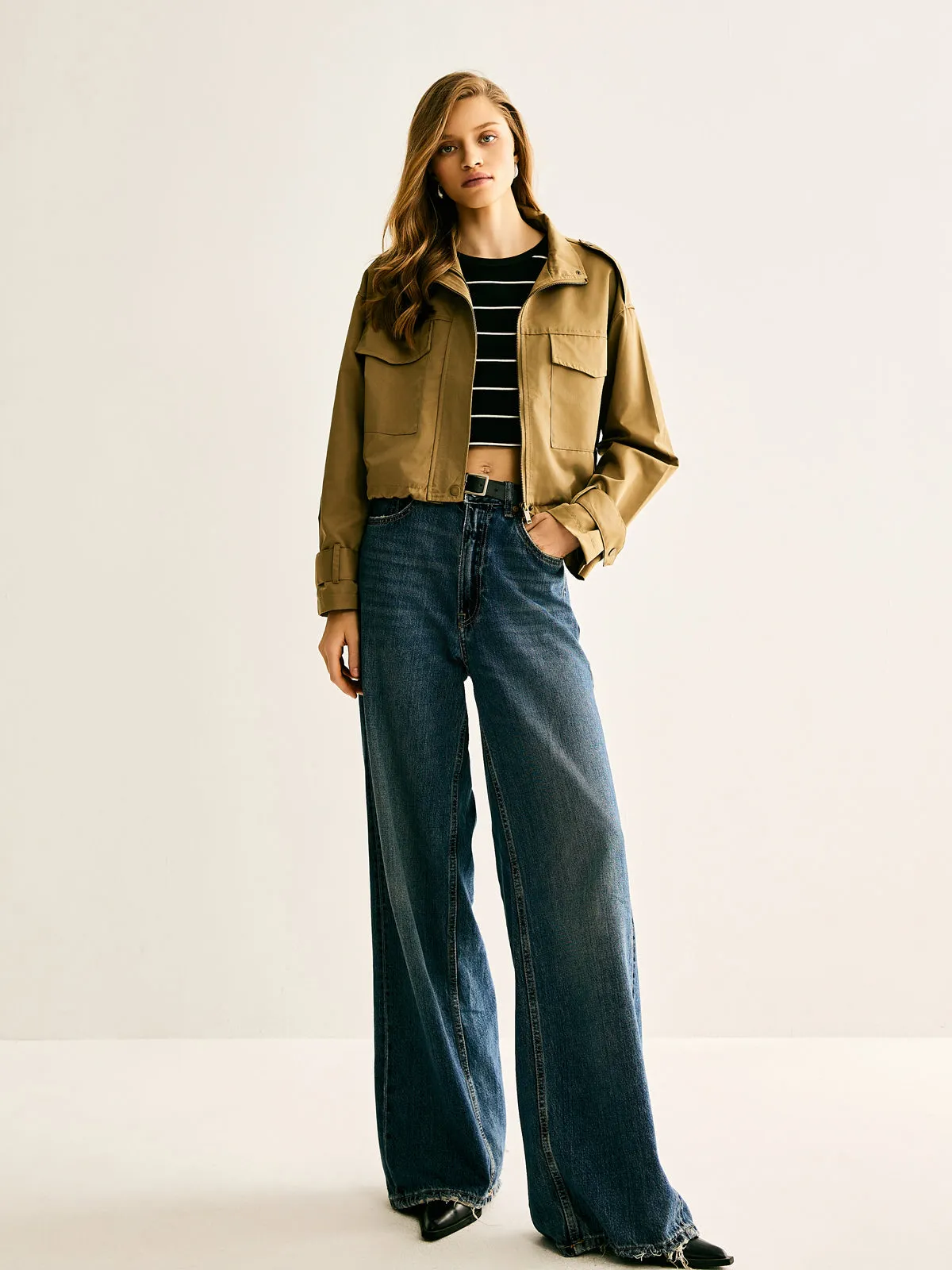 Zipper Cargo Short Trench Coat sold by COMMENSE product image thumbnail 2