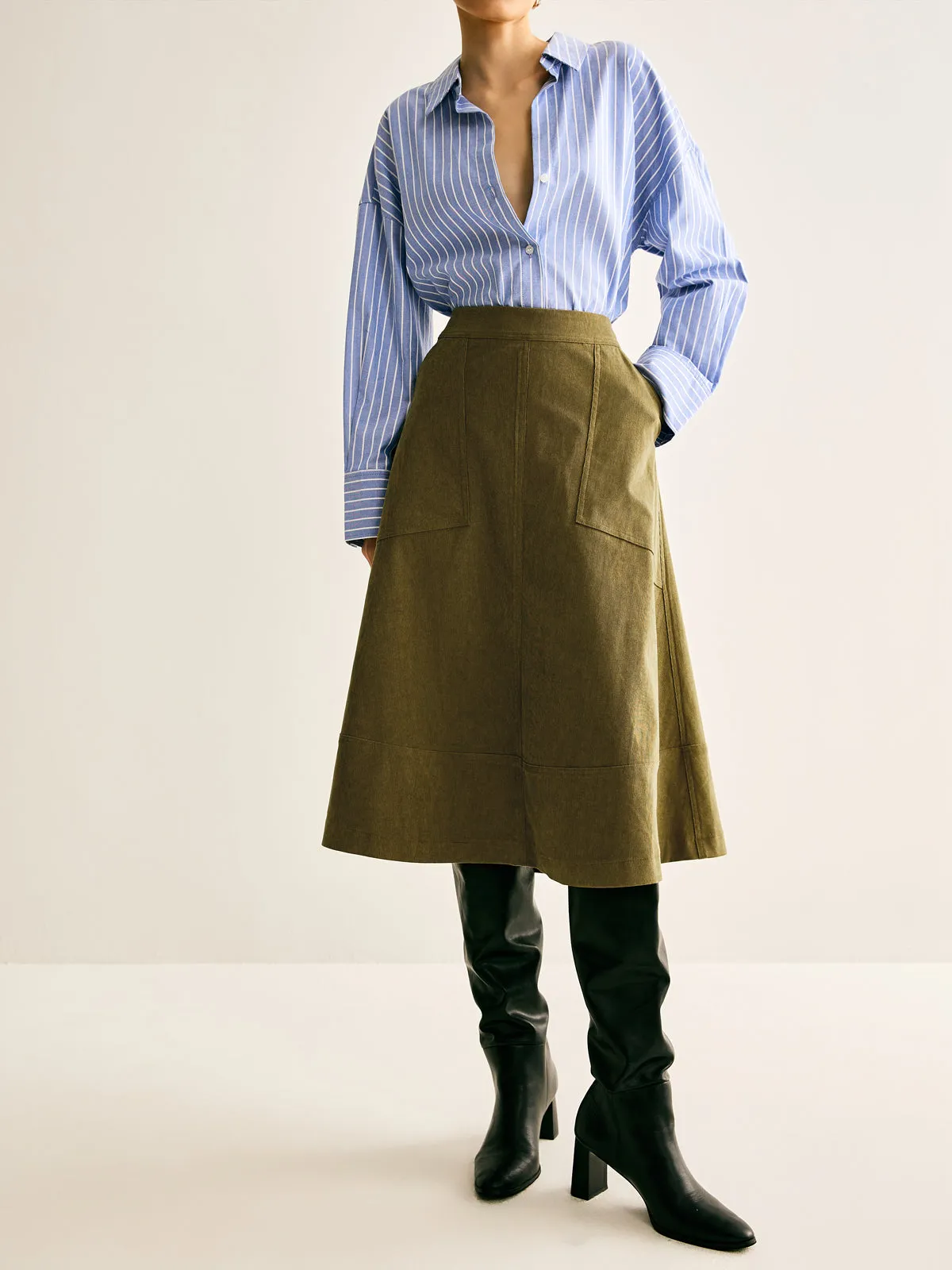 Piping Pockets Skirt sold by COMMENSE product image thumbnail 3