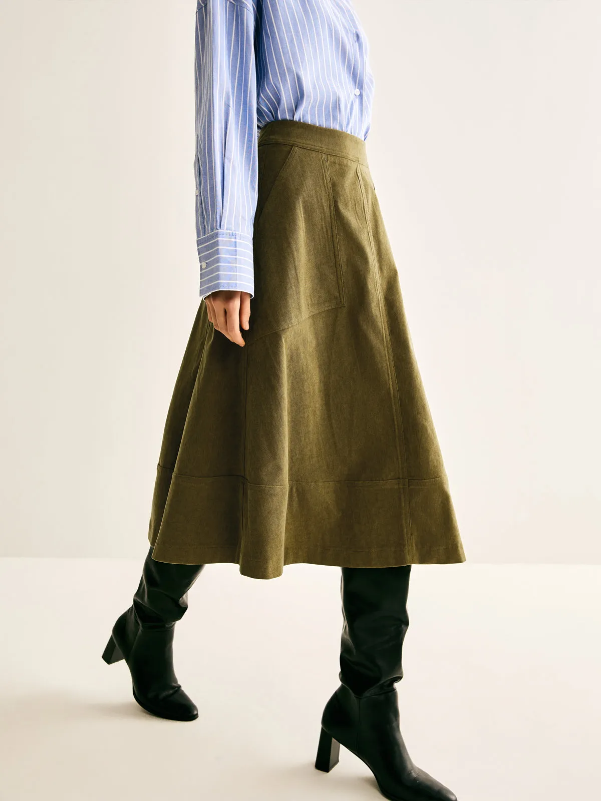 Piping Pockets Skirt sold by COMMENSE