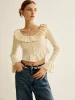 Ruffle Botton Knit Top sold by COMMENSE