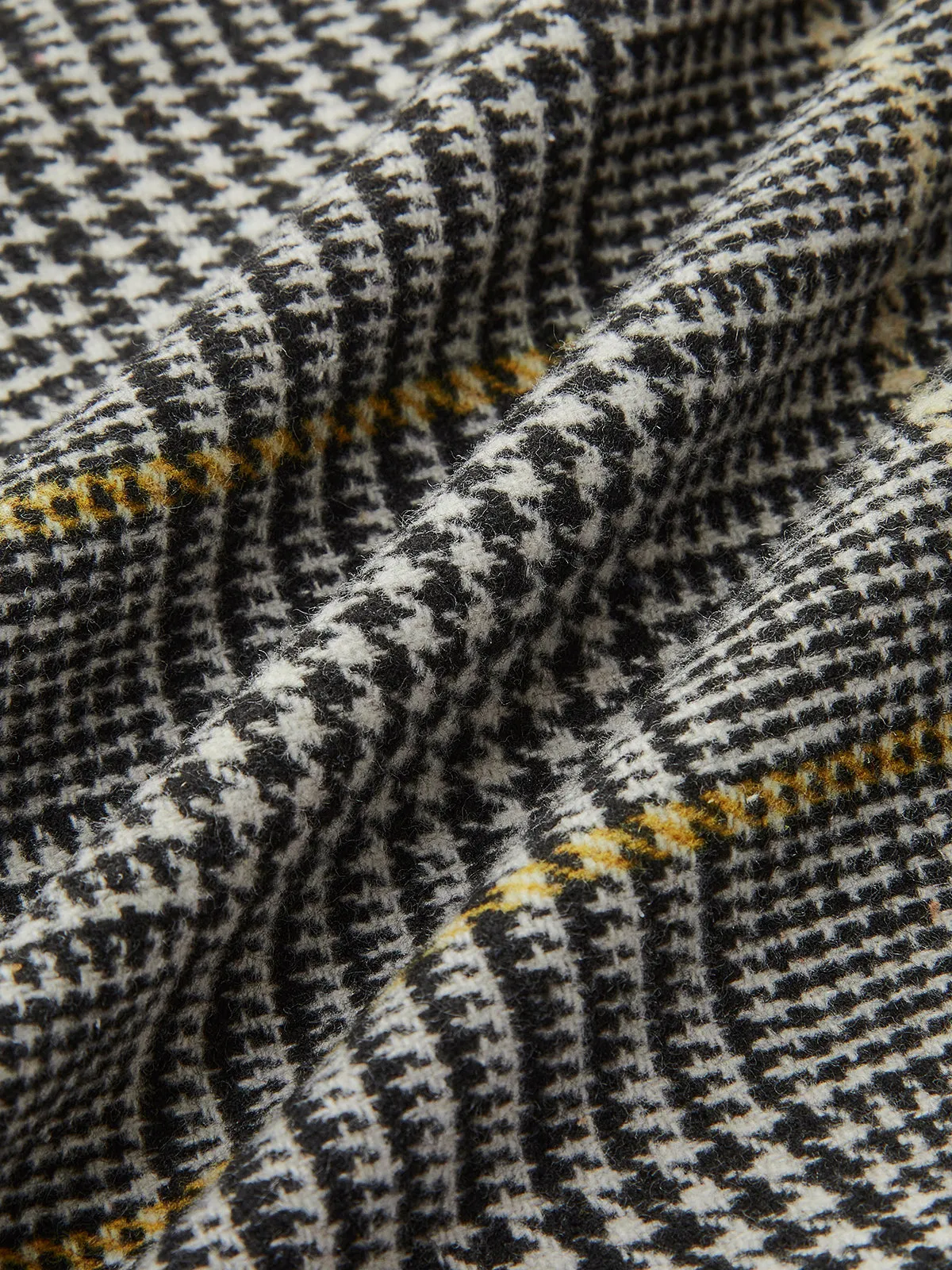 Houndstooth Tweed Trench Coat With Belt sold by COMMENSE product image thumbnail 3