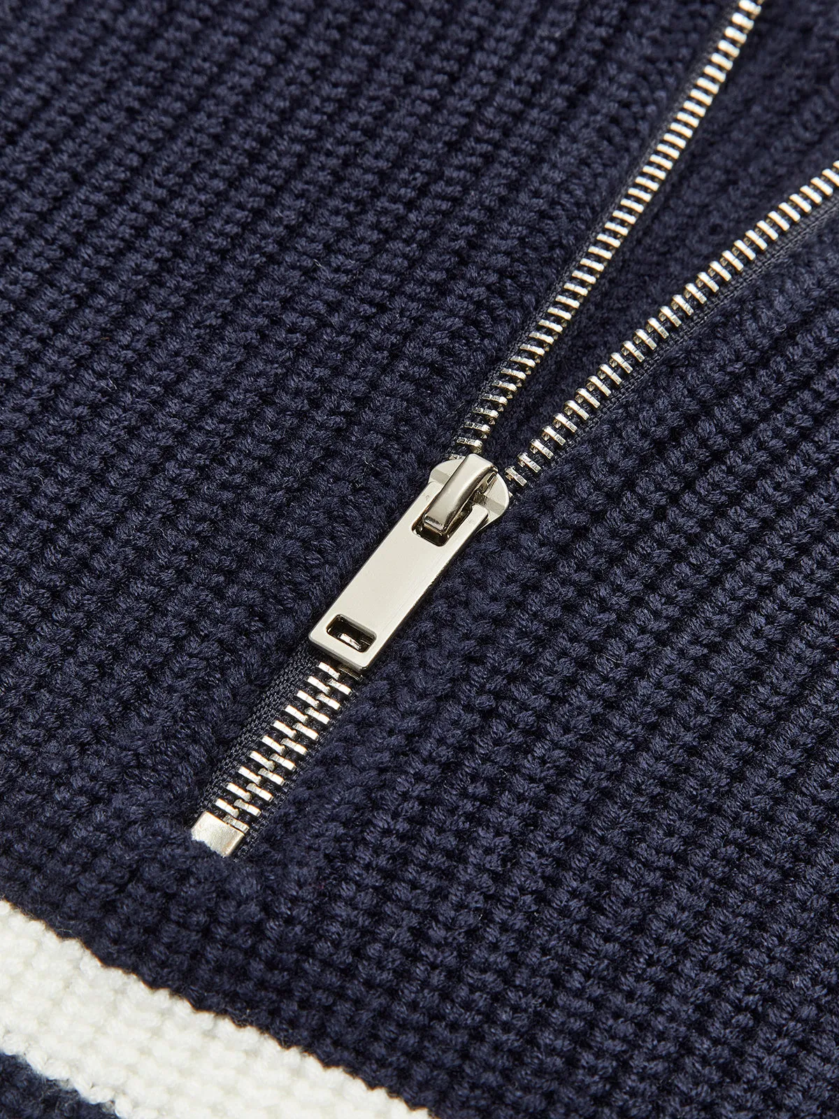 Striped Panel Zipper Sweatshirt sold by COMMENSE product image thumbnail 3