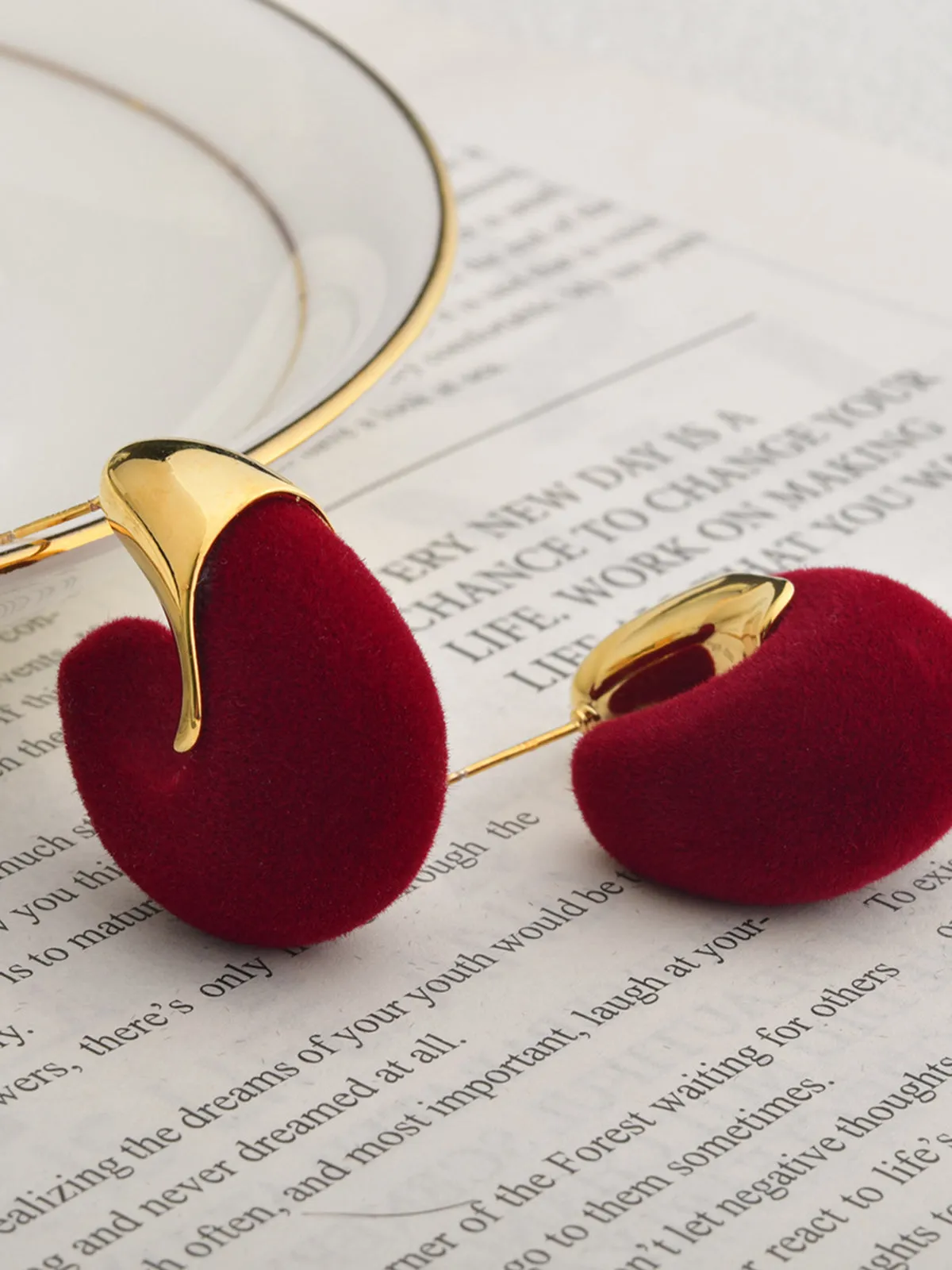 Flocked Hoop Stud Earrings sold by COMMENSE product image thumbnail 2