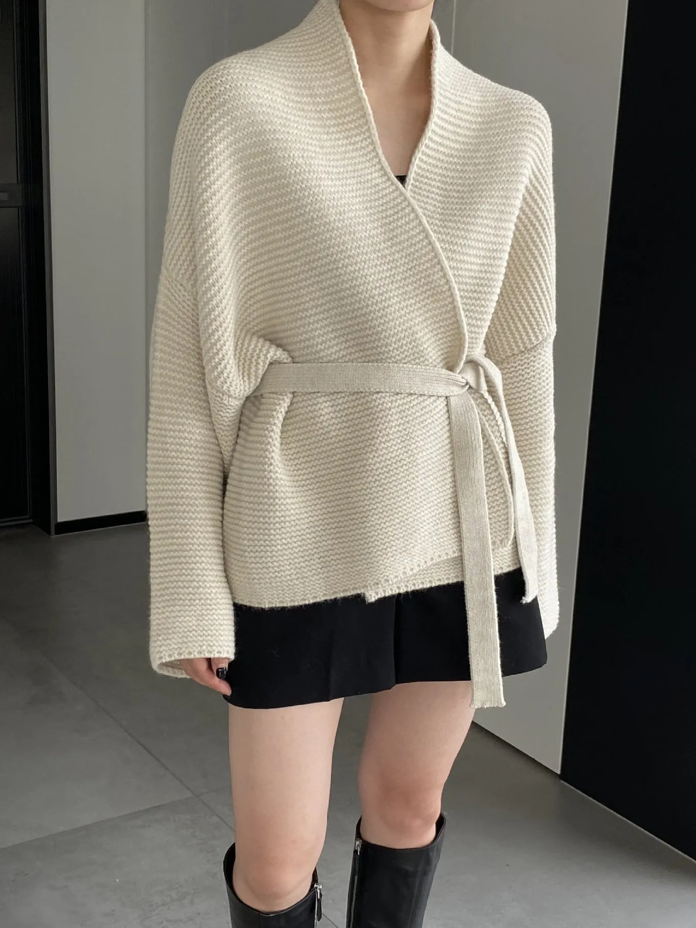 Mechanism Knitting Belted Outerwear sold by COMMENSE