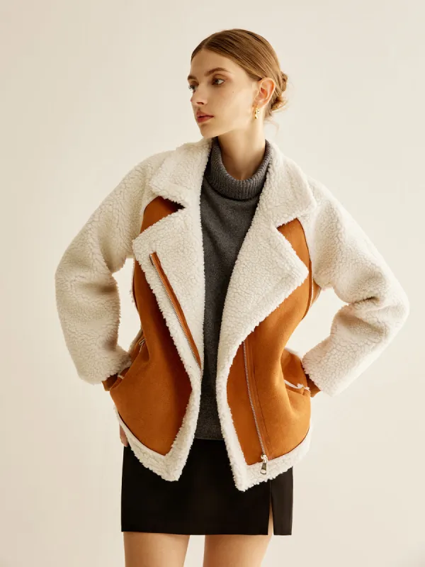 Two-Tone Panel Fleece Jacket sold by COMMENSE