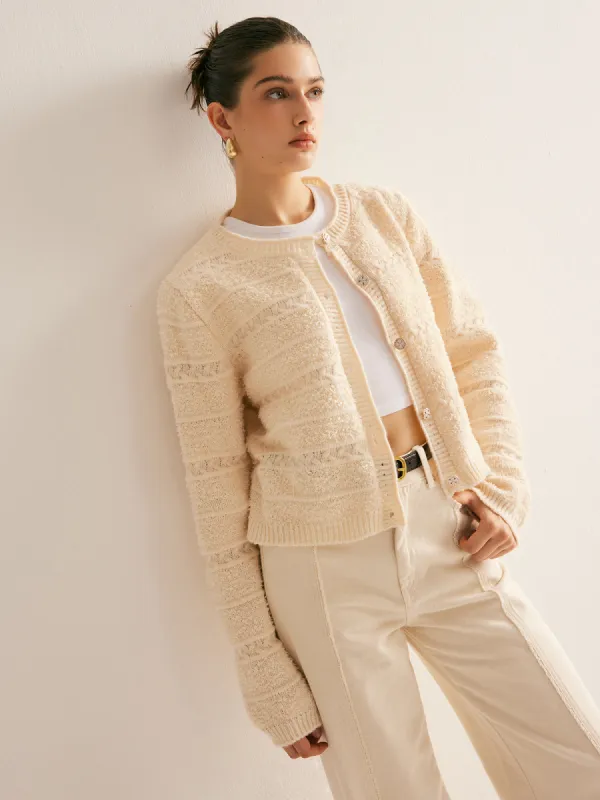 Elegant Stretch Button Down Cardigan sold by COMMENSE