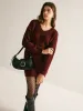 V-Neck Minky Sweater Skirt Set sold by COMMENSE