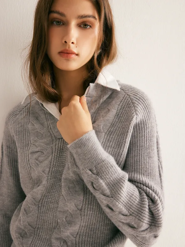 2 in 1 Soft Lapel Sweater sold by COMMENSE