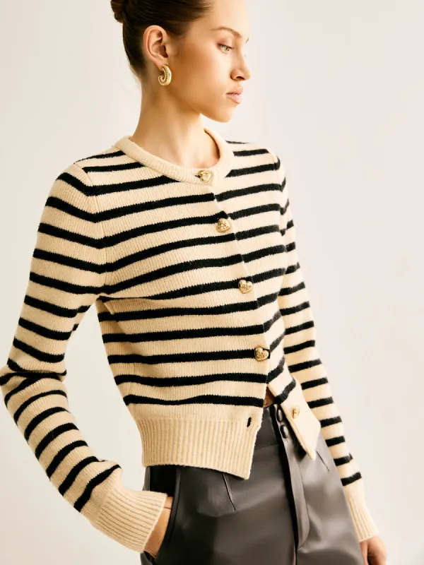 Ribbed Striped Cardigan sold by COMMENSE