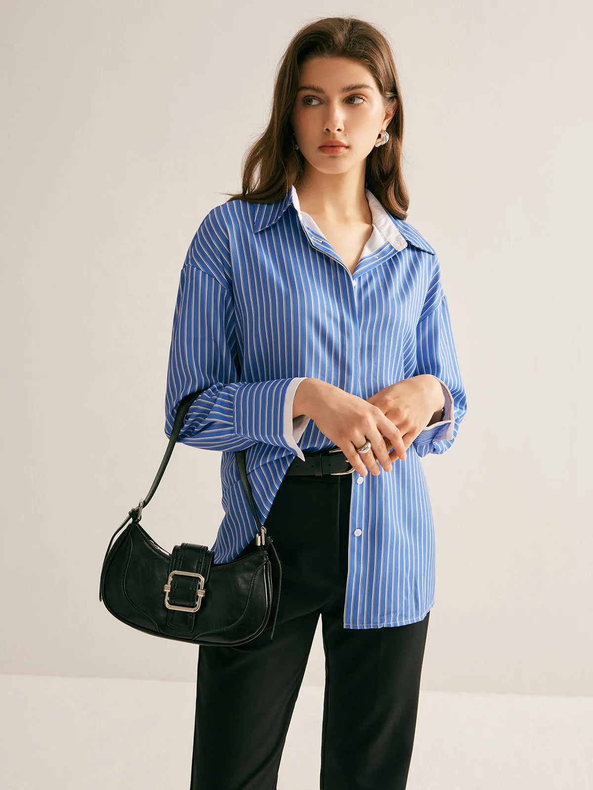 Pinstripe Thin Polo Shirt sold by COMMENSE product image thumbnail 5