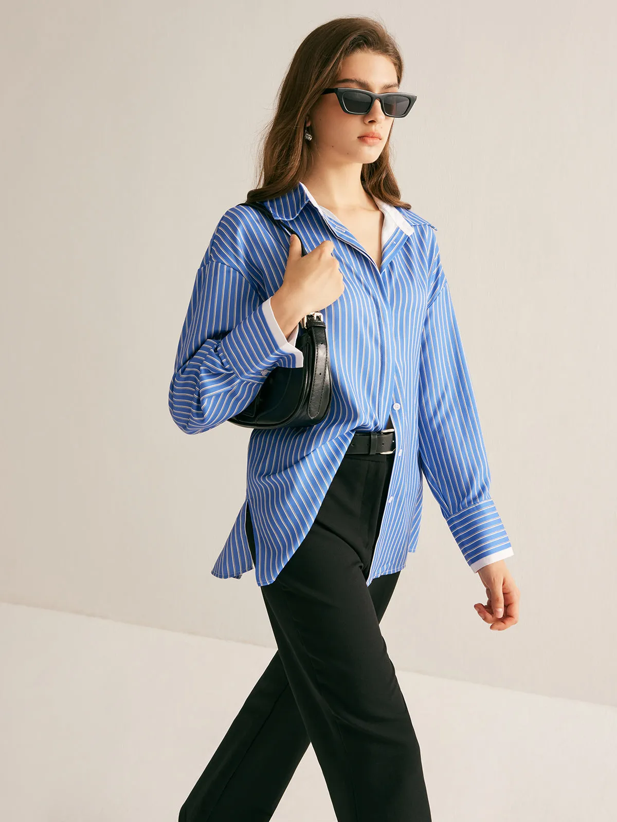 Pinstripe Thin Polo Shirt sold by COMMENSE product image thumbnail 2
