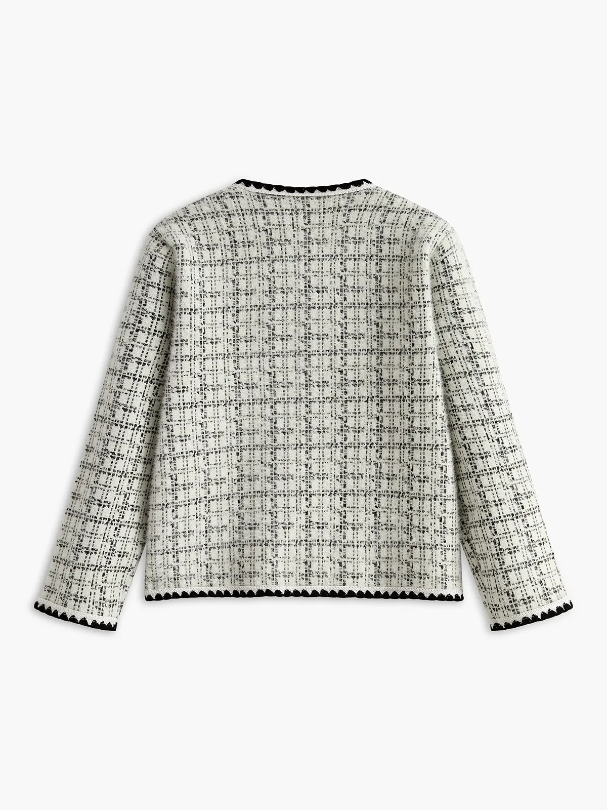 Elegant Checkered Tweed Jacket sold by COMMENSE product image thumbnail 2