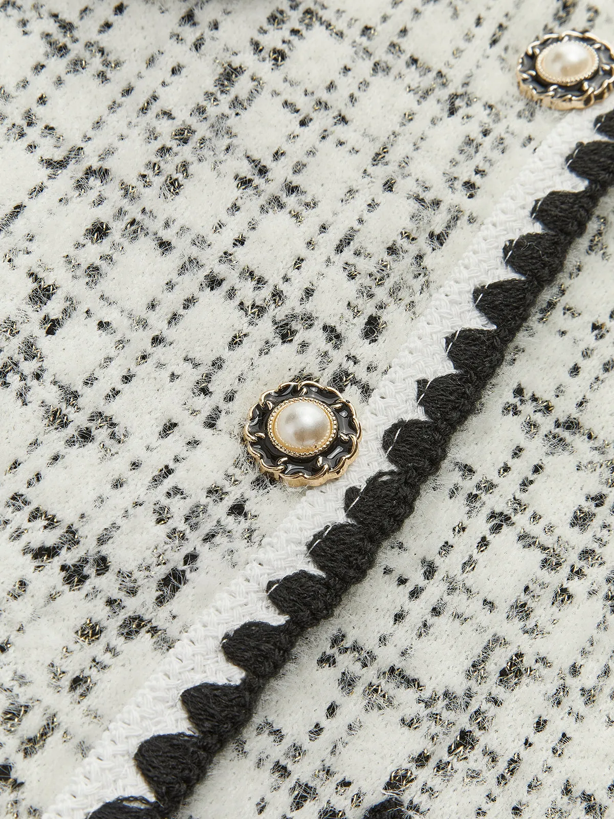 Elegant Checkered Tweed Jacket sold by COMMENSE product image thumbnail 3