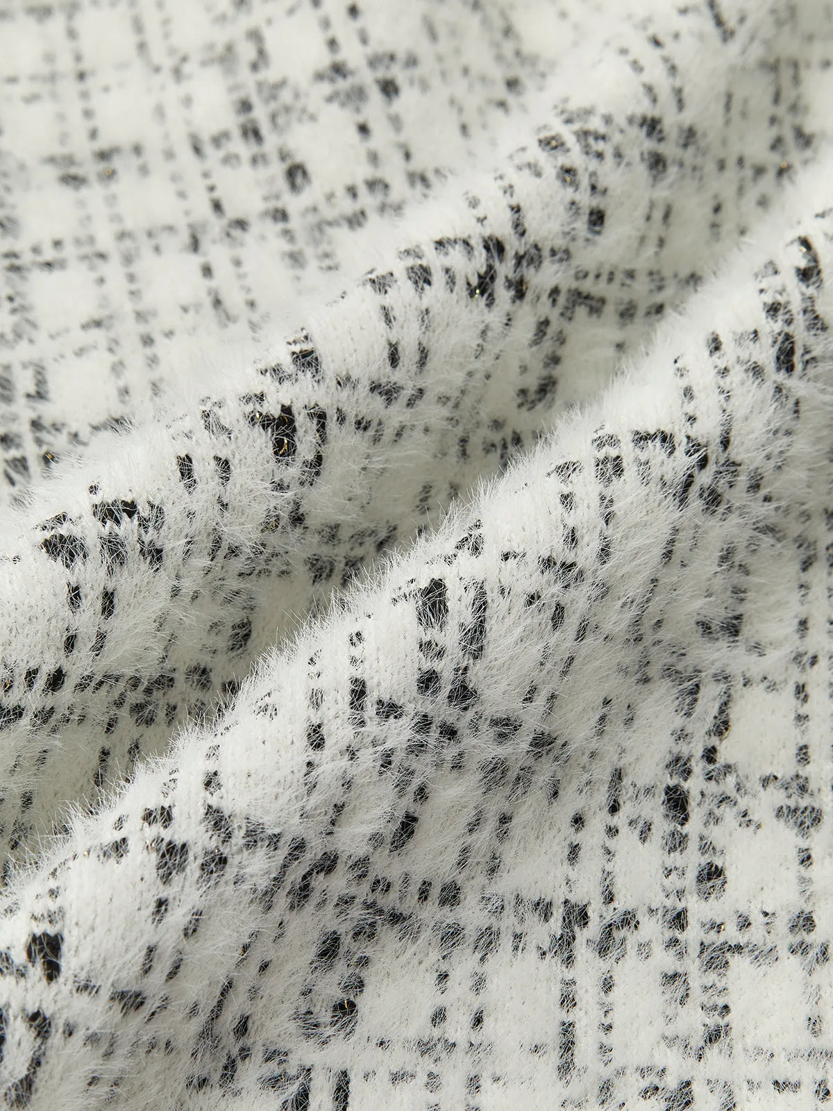 Elegant Checkered Tweed Jacket sold by COMMENSE product image thumbnail 4