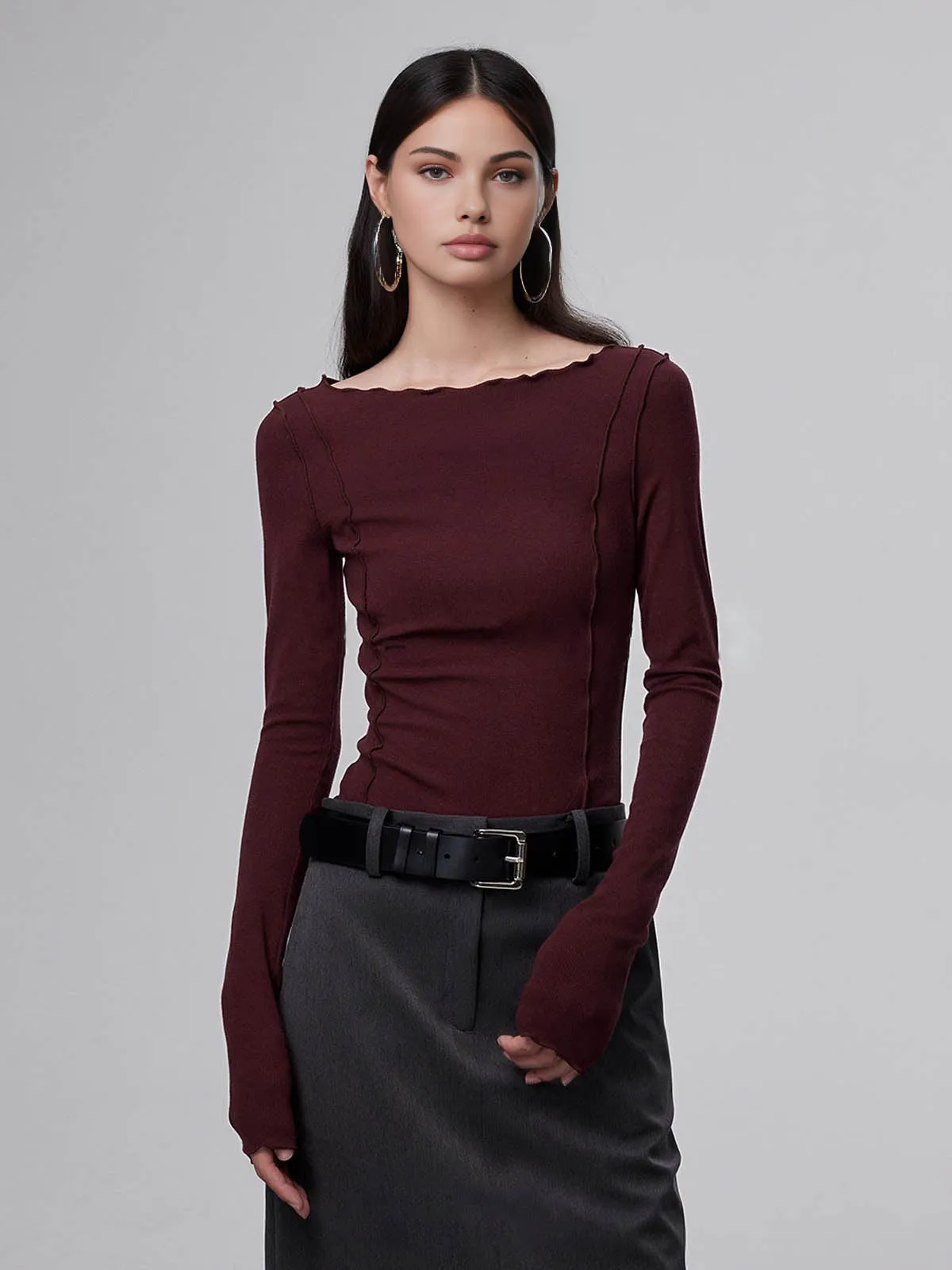 Lettuce Trim Slim Blouse sold by COMMENSE