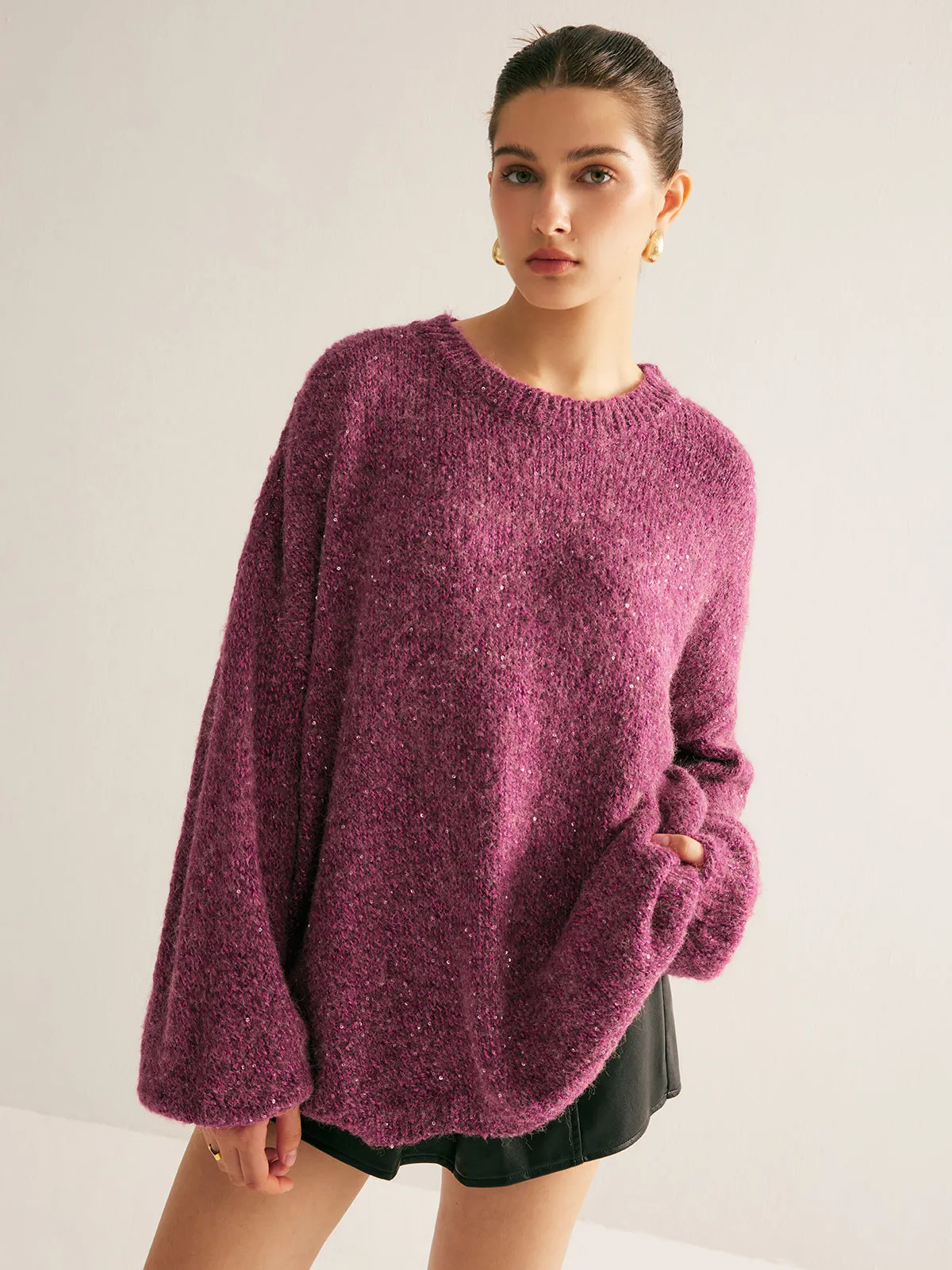 Sequins Loose Sweater sold by COMMENSE product image thumbnail 4