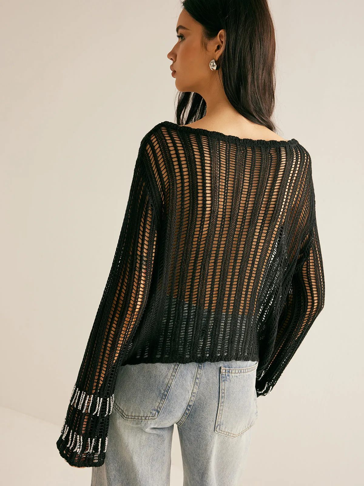 Rhinestone Hollow Knit Top sold by COMMENSE product image thumbnail 5
