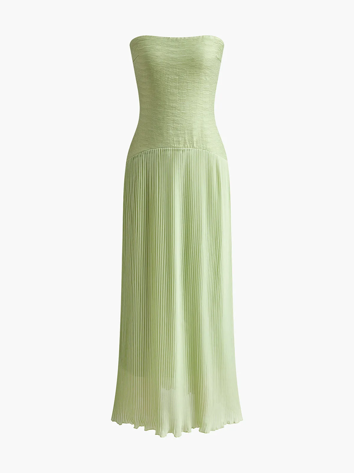 Pleated Zipper Plisse Tube Dress sold by COMMENSE