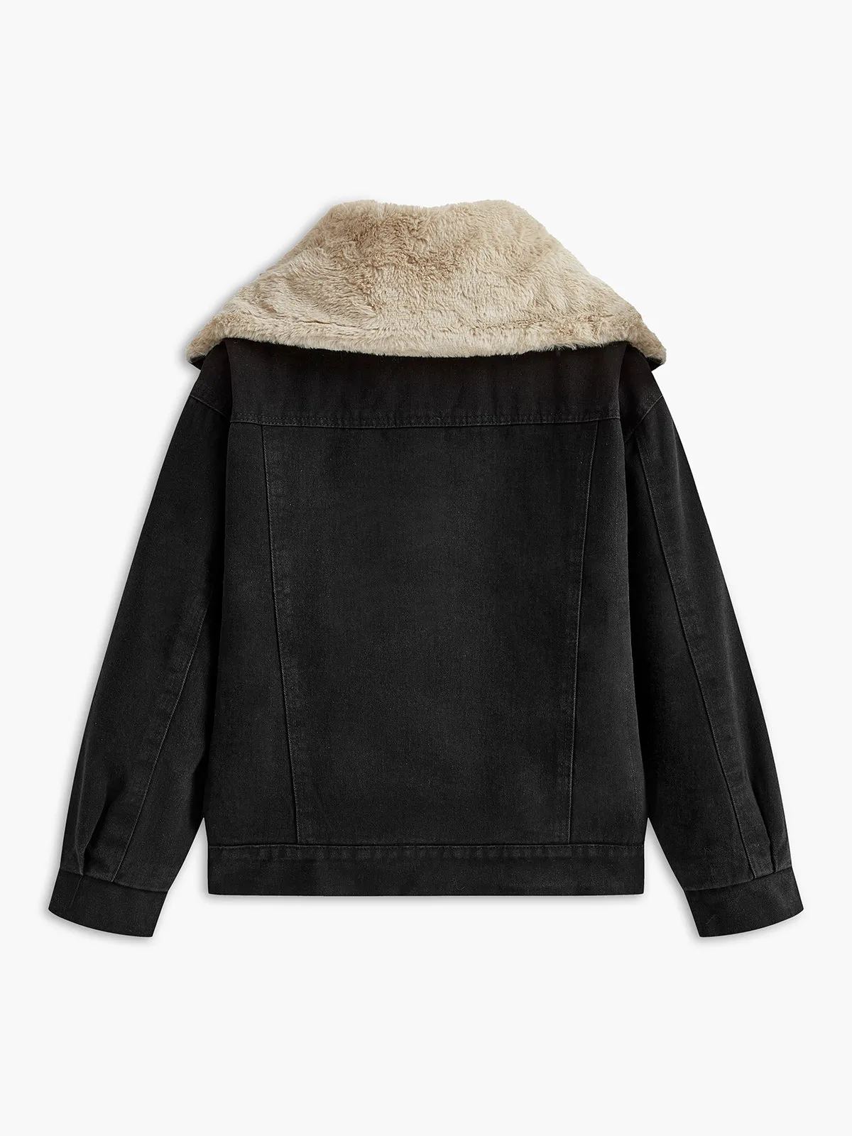 Fuzzy Denim Breasted Jacket sold by COMMENSE product image thumbnail 3