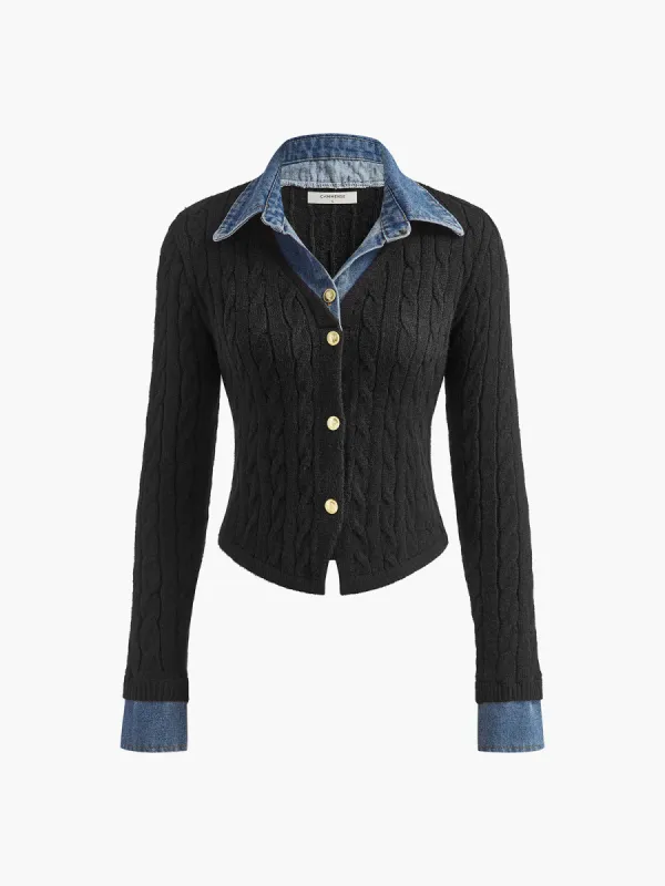 Panel Lapel Breasted Slim Cardigan sold by COMMENSE