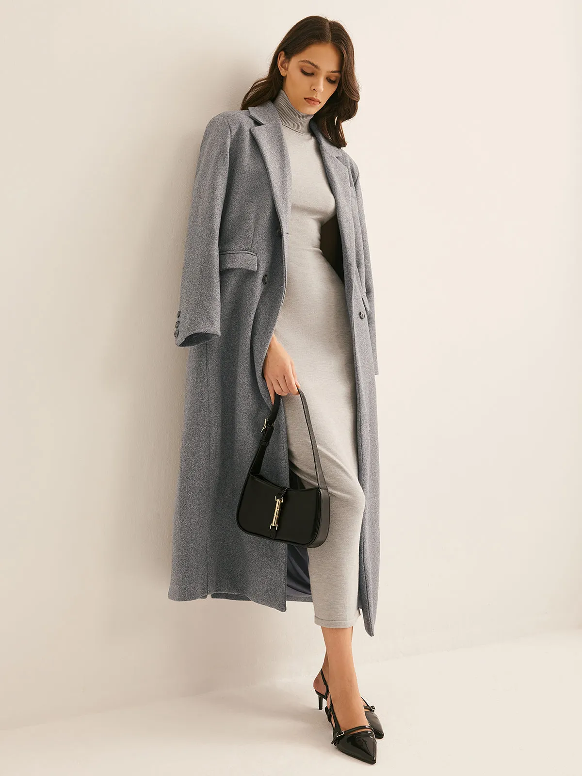 Lapel Pockets Long Coat sold by COMMENSE product image thumbnail 4