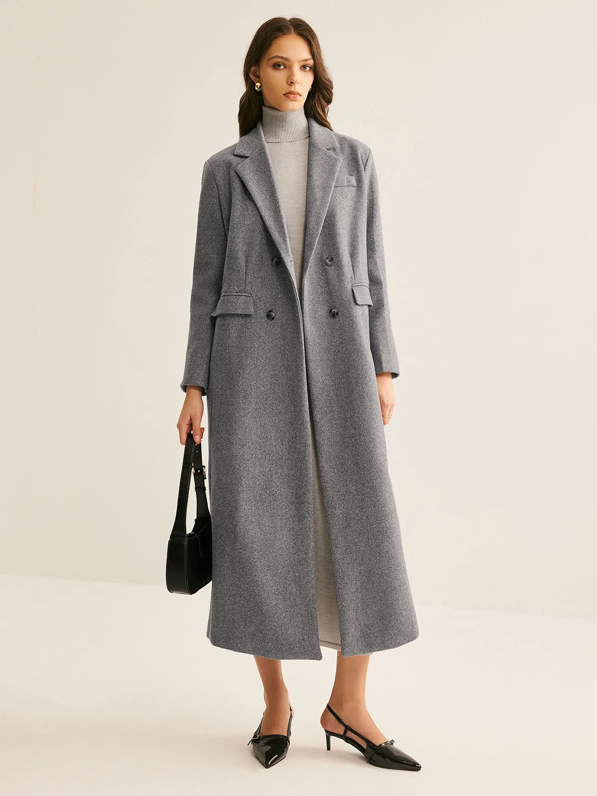 Lapel Pockets Long Coat sold by COMMENSE product image thumbnail 2