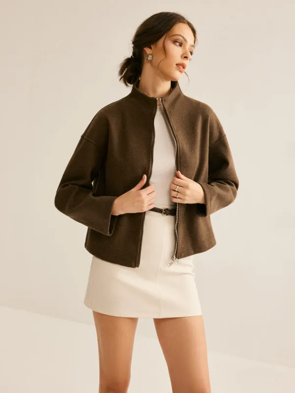 Tweed Double Zip Coat sold by COMMENSE