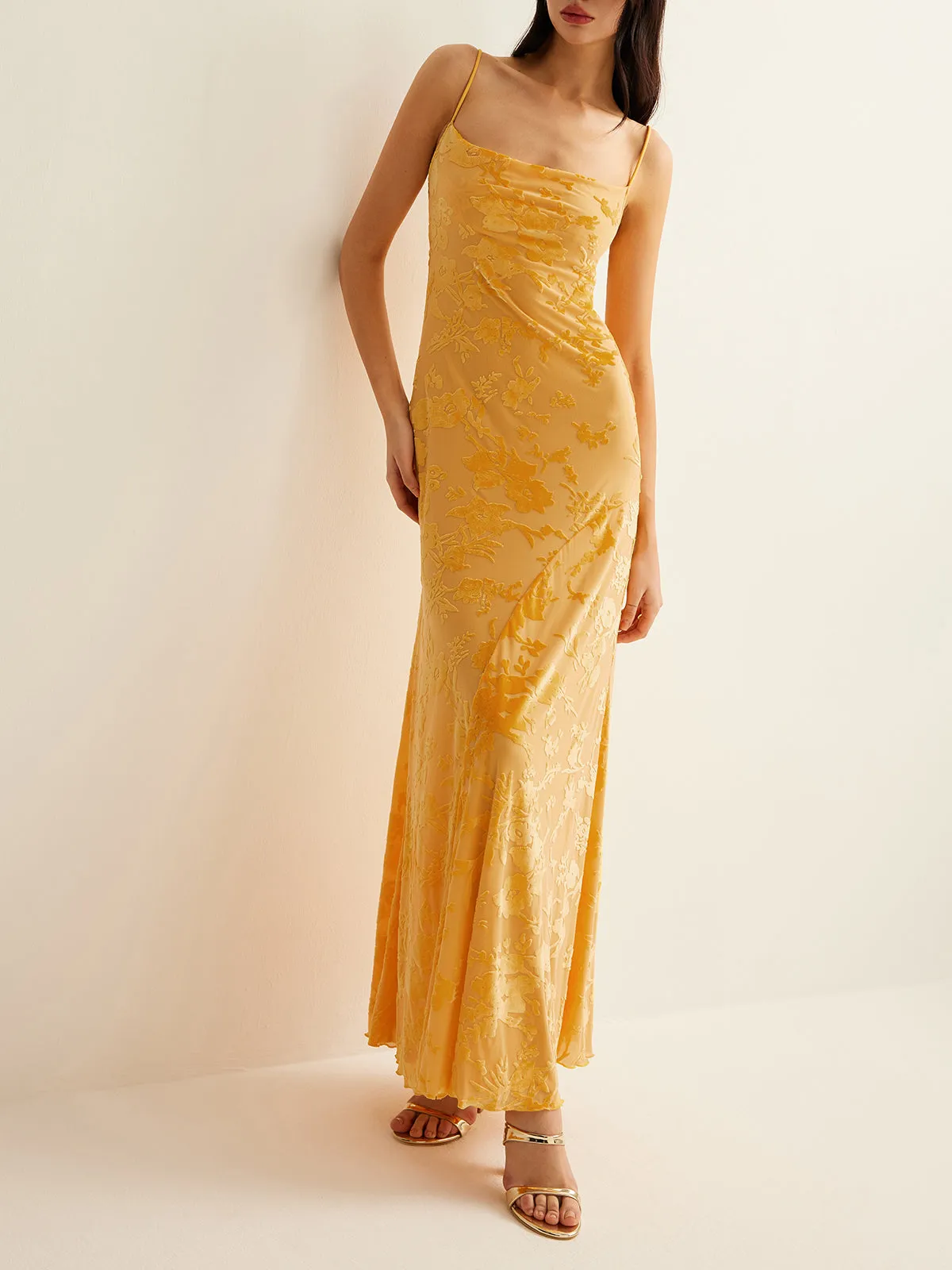 Cowl Neck Velvet Cami Dress sold by COMMENSE product image thumbnail 4