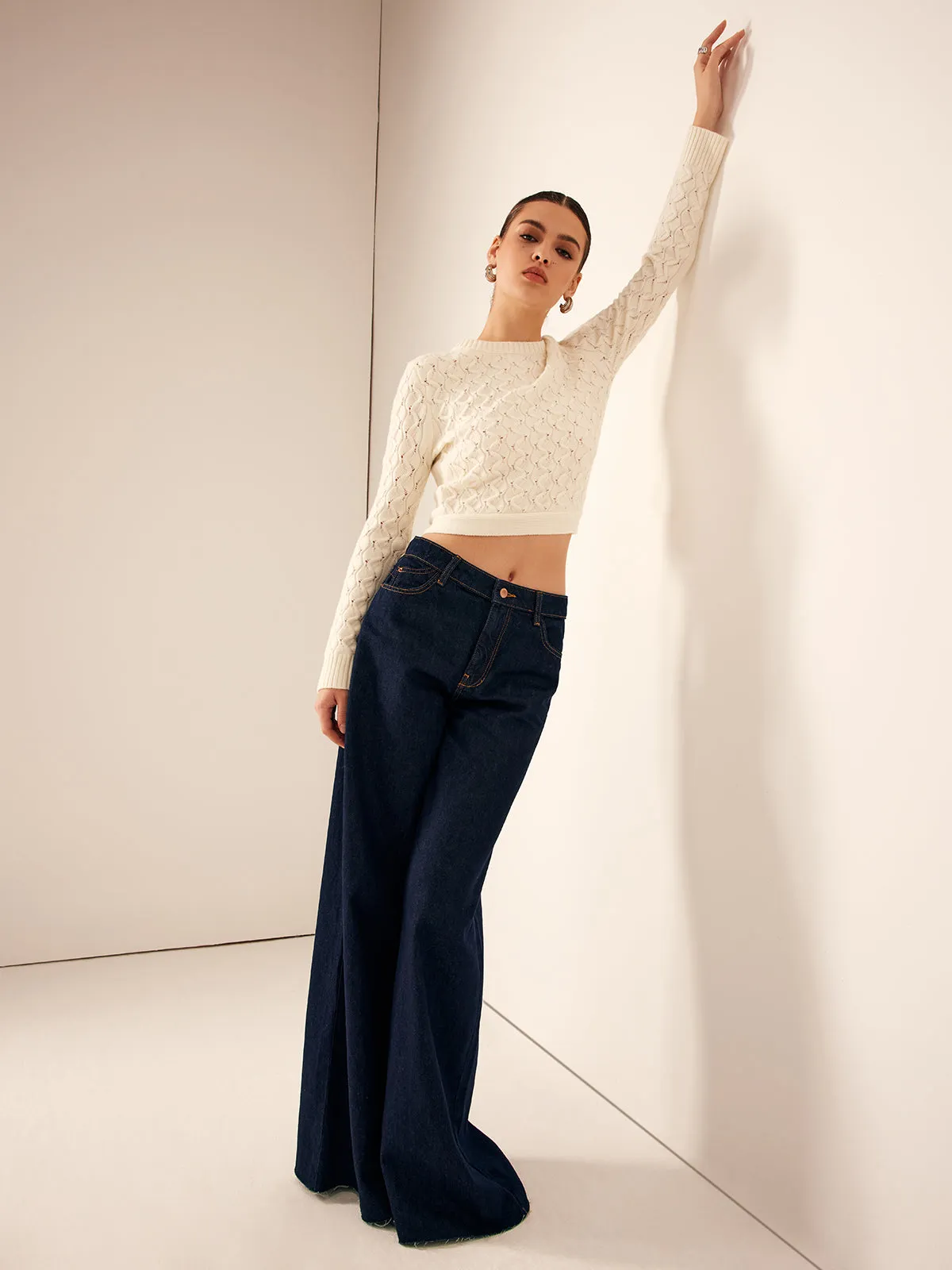 Tie Back Crop Sweater sold by COMMENSE product image thumbnail 3