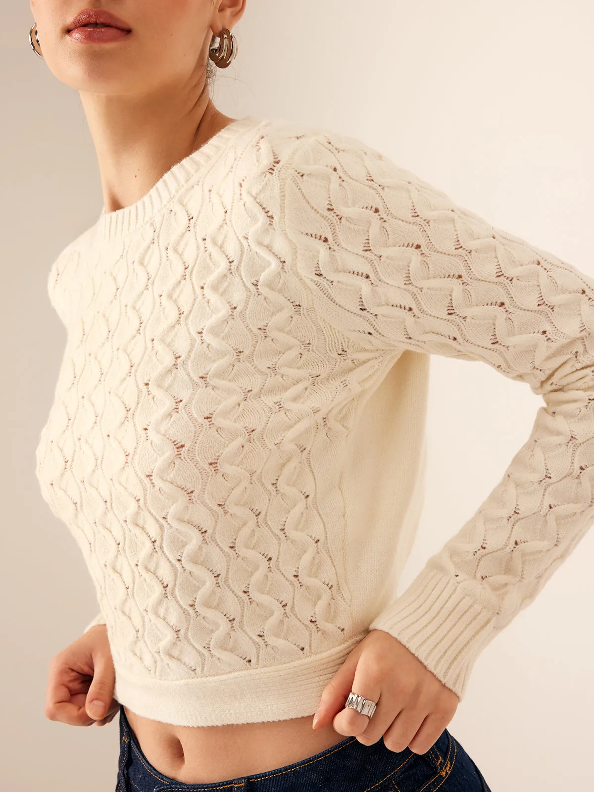 Tie Back Crop Sweater sold by COMMENSE product image thumbnail 5