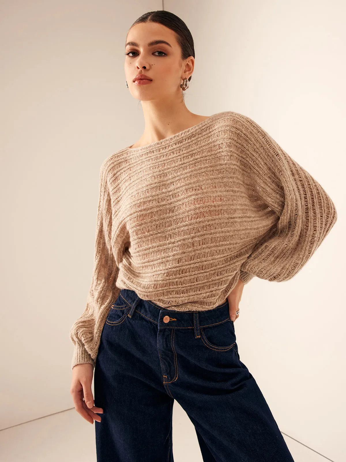 Striped Soft Sweater sold by COMMENSE