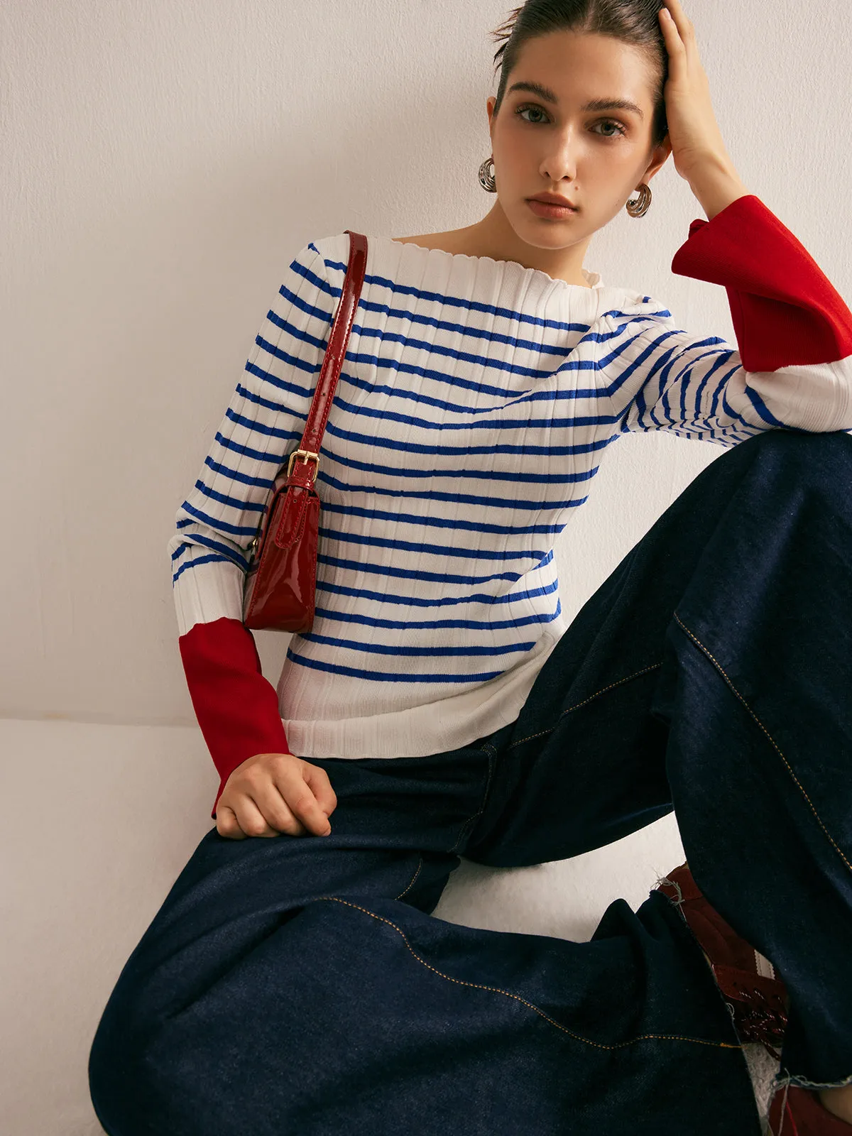 Color Block Striped Sweater sold by COMMENSE product image thumbnail 5