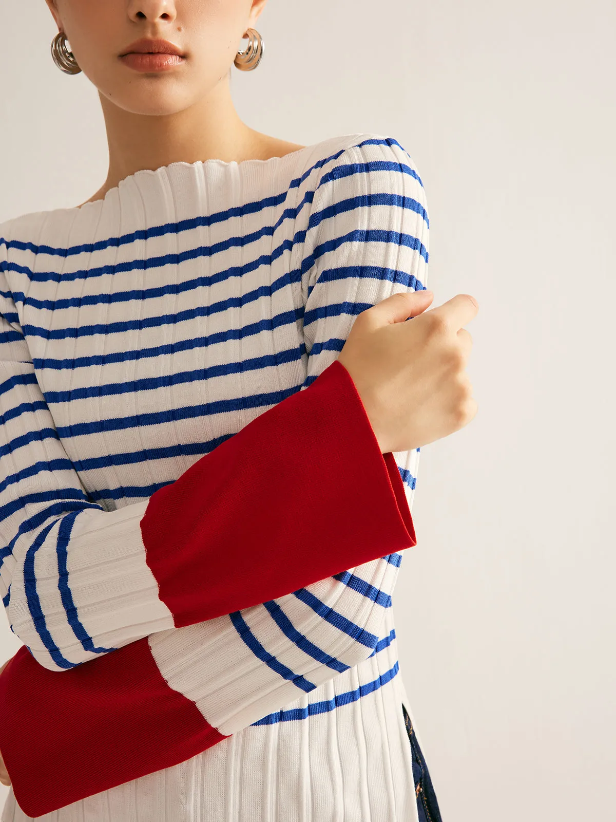 Color Block Striped Sweater sold by COMMENSE product image thumbnail 2