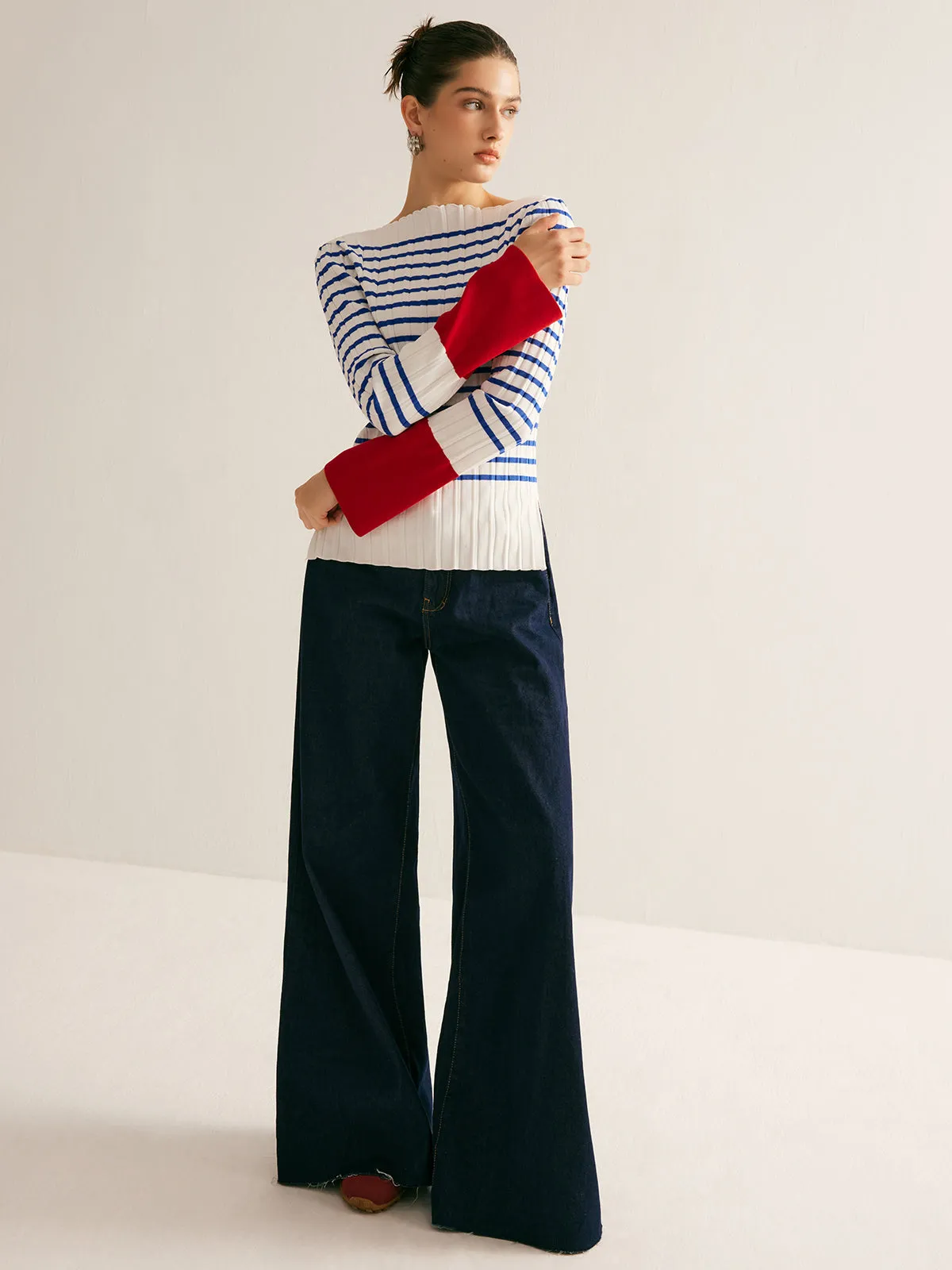 Color Block Striped Sweater sold by COMMENSE product image thumbnail 3