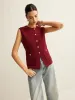 Button Down Cozy Sweater Vest sold by COMMENSE
