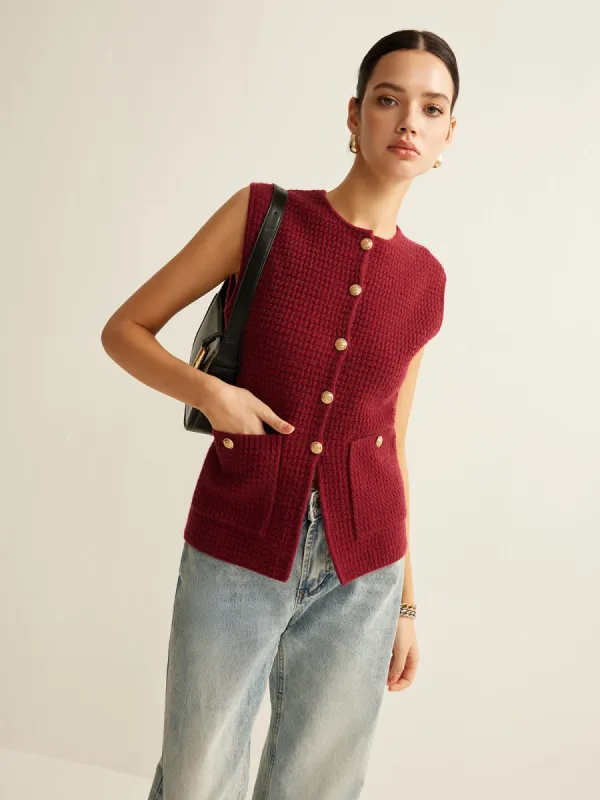 Button Down Cozy Sweater Vest sold by COMMENSE
