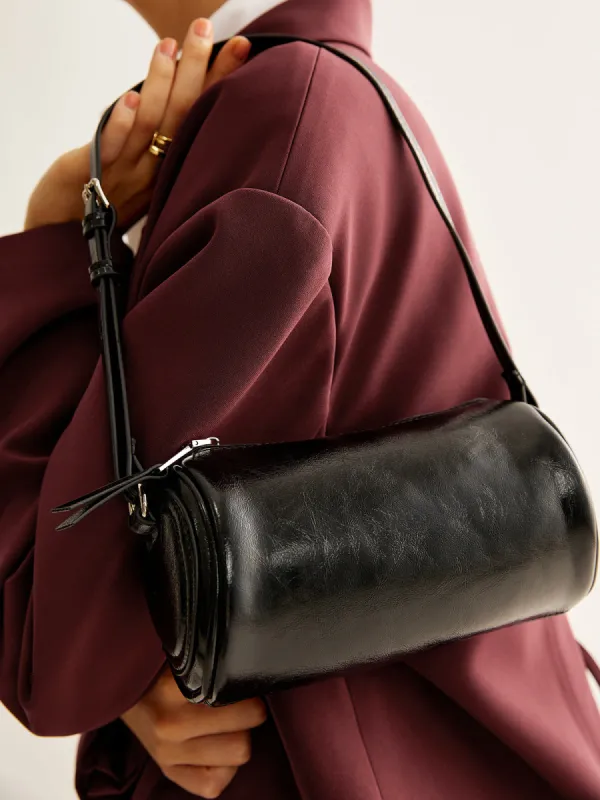 Cylindrical Zipper Bowling Shoulder Bag sold by COMMENSE