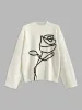 Knit-Floral Pullover Sweater sold by COMMENSE