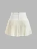 Metal Letter Pleated Mini Skirt sold by COMMENSE