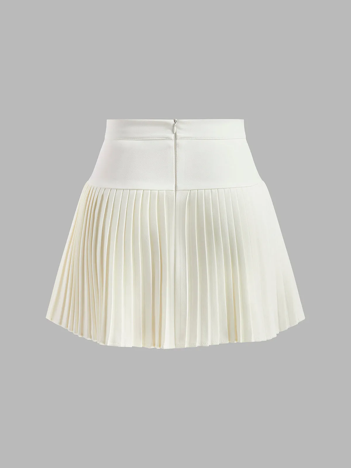 Metal Letter Pleated Mini Skirt sold by COMMENSE product image thumbnail 2