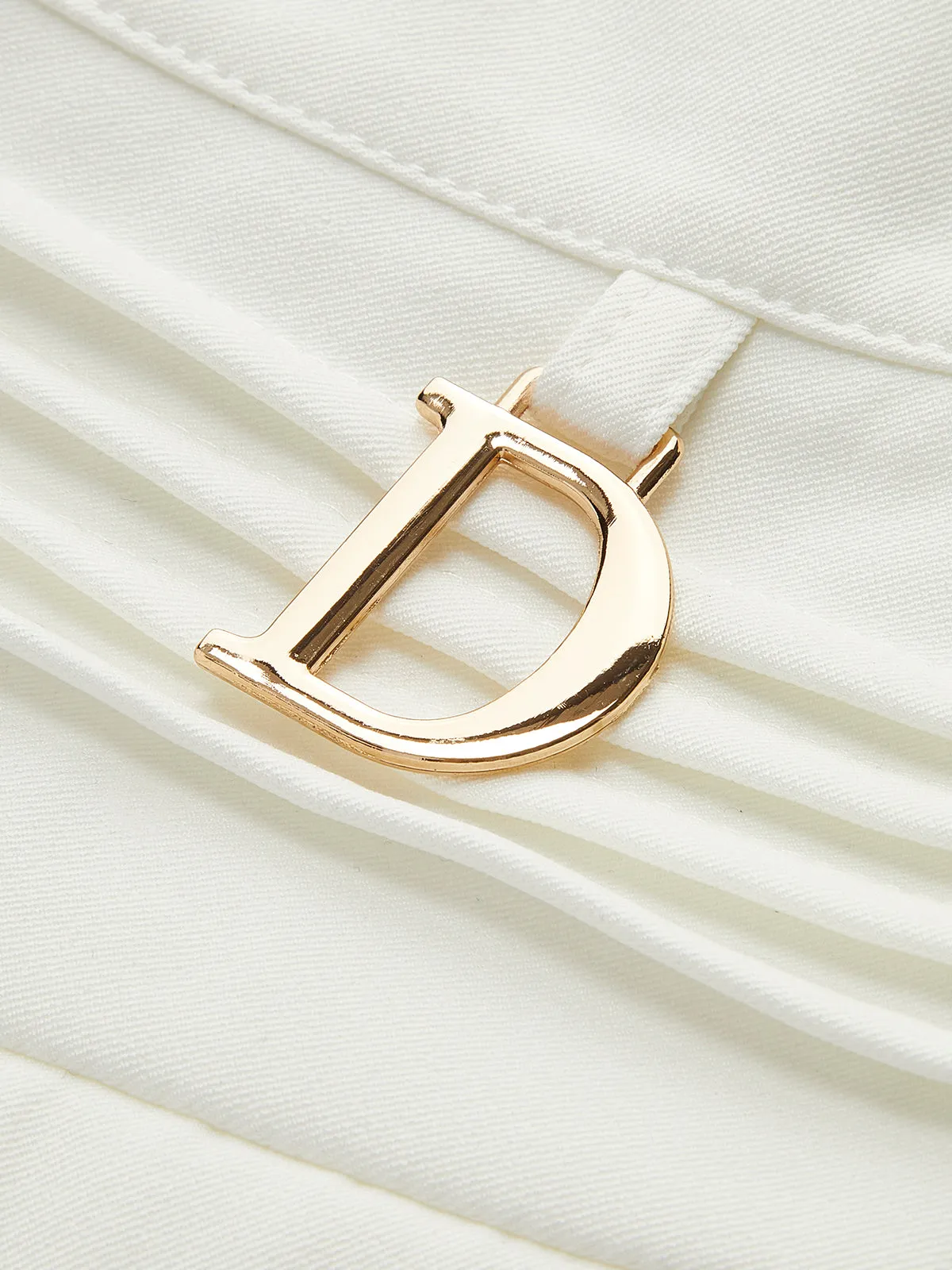 Metal Letter Pleated Mini Skirt sold by COMMENSE product image thumbnail 3