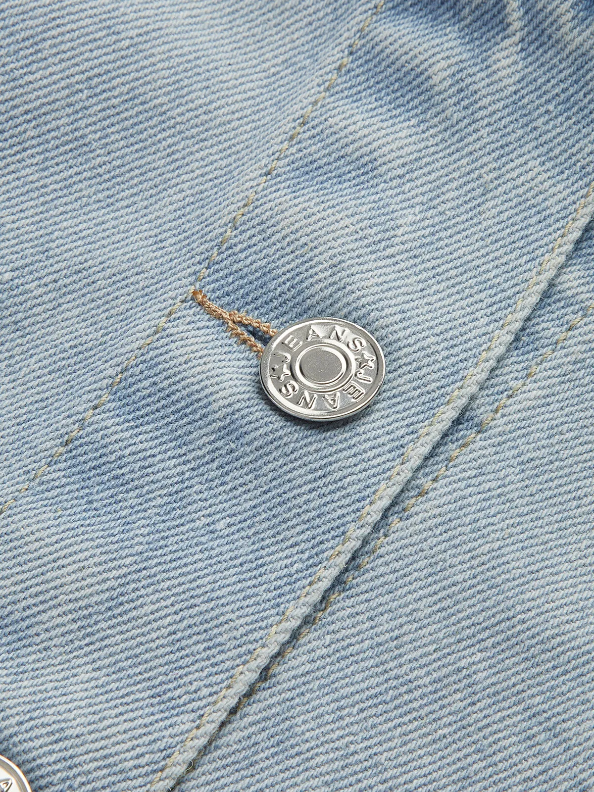 Two Tone Panel Crop Denim Jacket sold by COMMENSE product image thumbnail 3