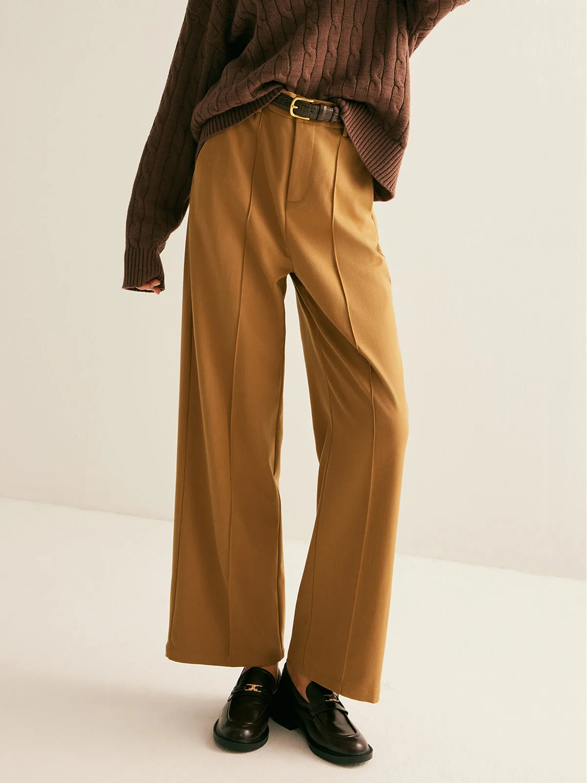 Piping Straight Pants Without Belt sold by COMMENSE product image thumbnail 2