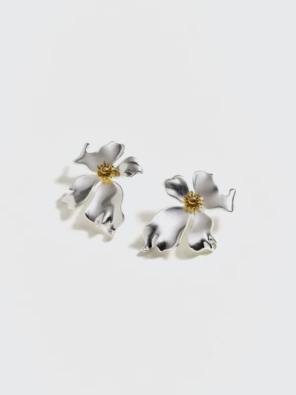 Irregular Metal Petal Stud Earrings sold by COMMENSE