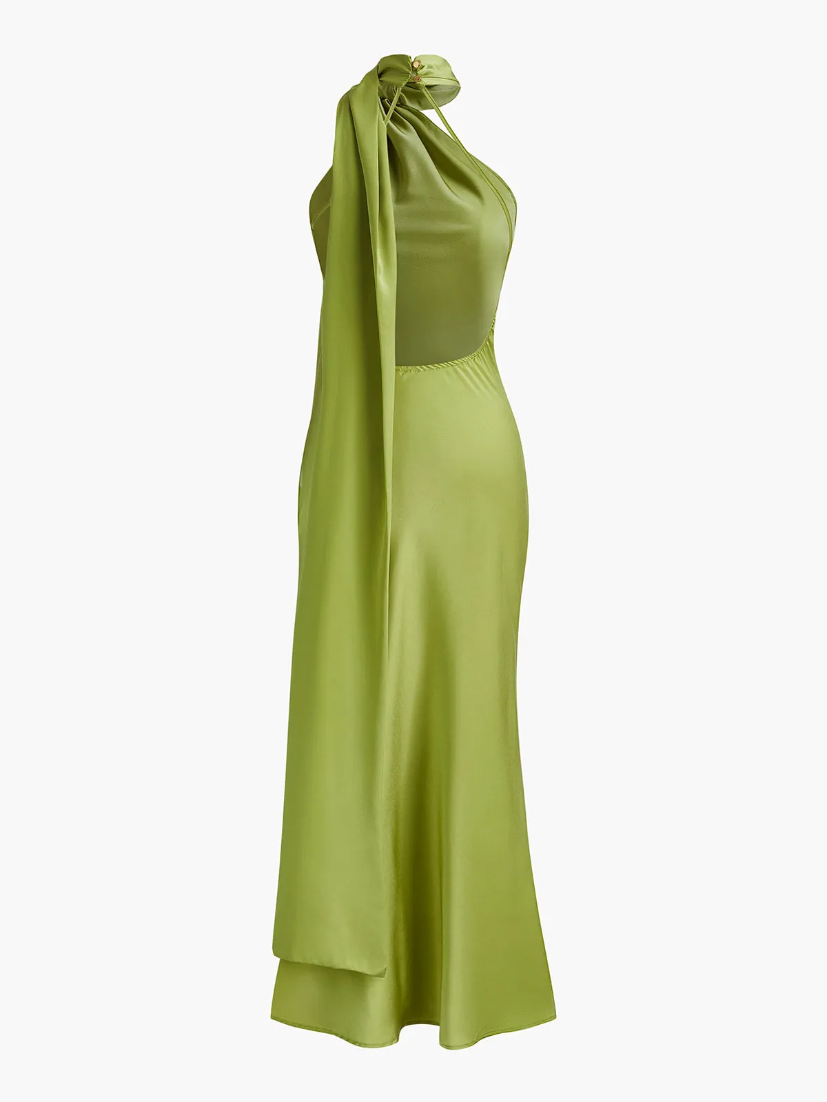 Backless Satin Halter Dress sold by COMMENSE product image thumbnail 3